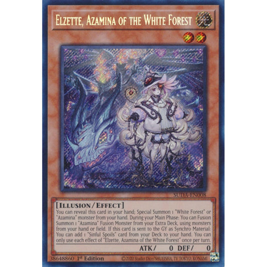 Elzette, Azamina of the White Forest SUDA-EN008 Secret Secret Rare Yu-Gi-Oh Supreme Darkness in Art