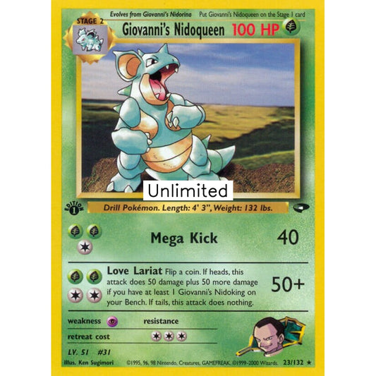 Giovanni's Nidoqueen Rare 23/132 Pokemon Card Game Gym Challenge