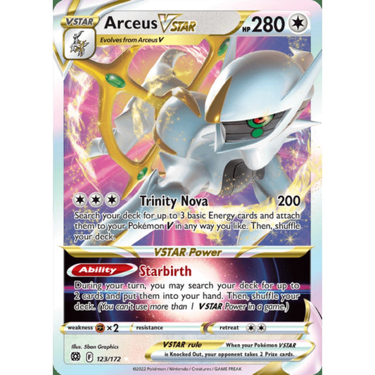 Arceus VSTAR Ultra Rare 123/172 Pokemon Card Game Brilliant Stars
