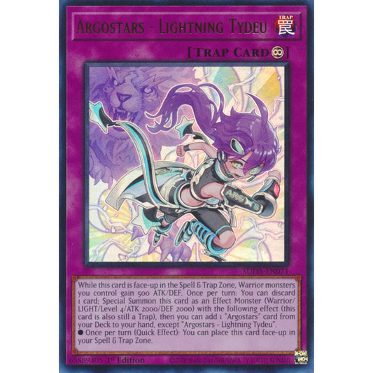 Argostars - Lightning Tydeu SUDA-EN071 Ultra Ultra Rare Yu-Gi-Oh Supreme Darkness in Art
