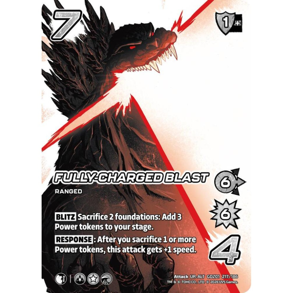 Fully-Charged Blast  GDZ01 217/186 GDZ01 Universus Godzilla: Reign of Kaiju Attack UR-ALT