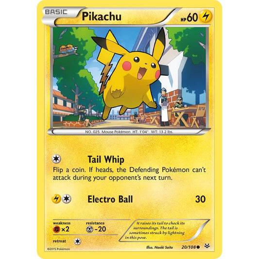 Pikachu Common 20/108 Pokemon Card Game Roaring Skies