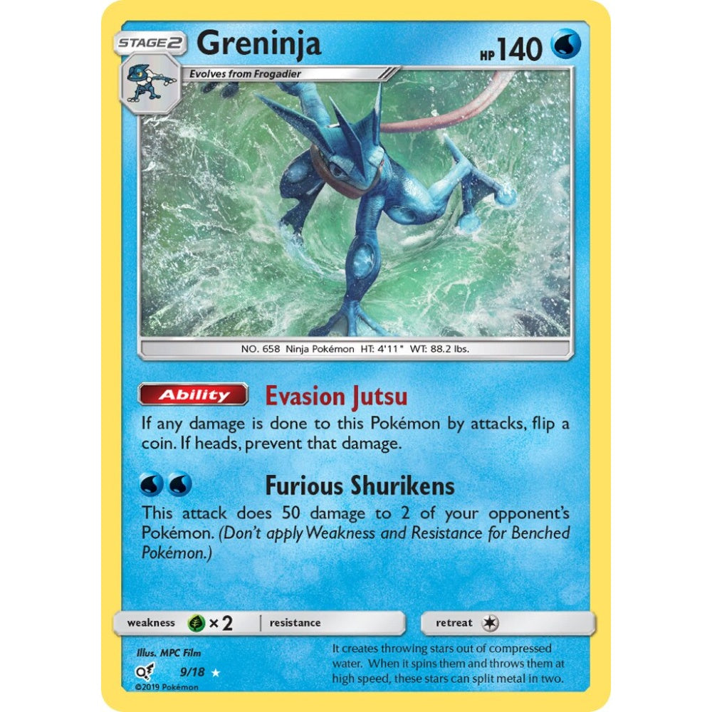 Greninja Rare Ultra 9/18 Pokemon Card Game Detective Pikachu