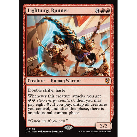 Lightning Runner, 103, mythic, Magic: The Gathering, Aetherdrift Commander