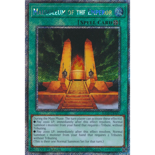 Mausoleum of the Emperor RA03-EN167 Platinum Platinum Secret Rare Yu-Gi-Oh Quarter Century Bonanza in Art