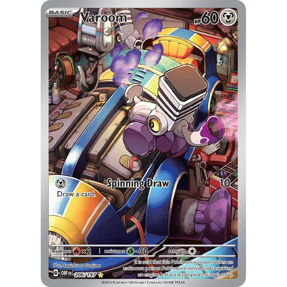 Varoom Illustration Rare 206/197 Pokemon Card Game Obsidian Flames
