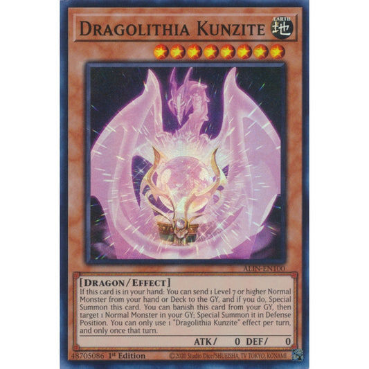 Dragolithia Kunzite ALIN-EN100 Super Super Rare Yu-Gi-Oh Alliance Insight in Art