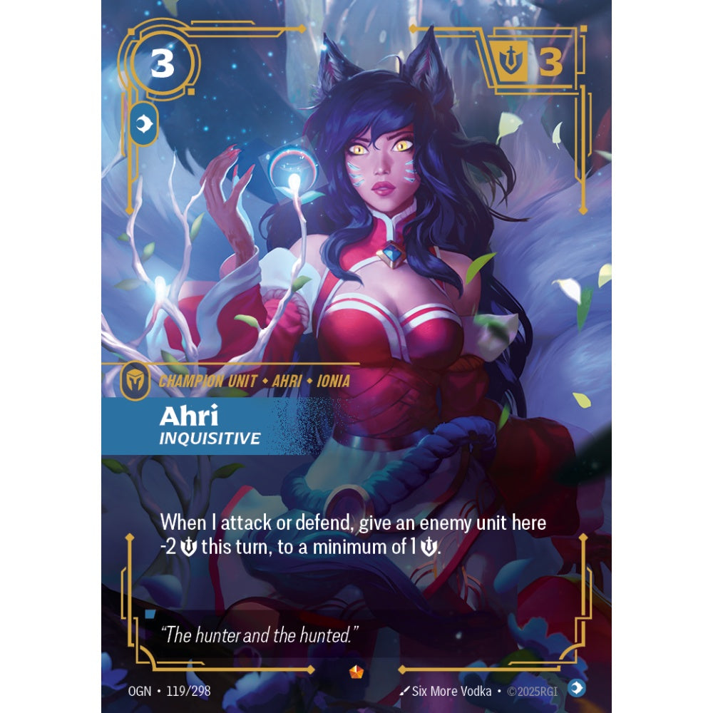 Ahri, Inquisitive OGN-119/298 Riftbound Card Game Origins Epic