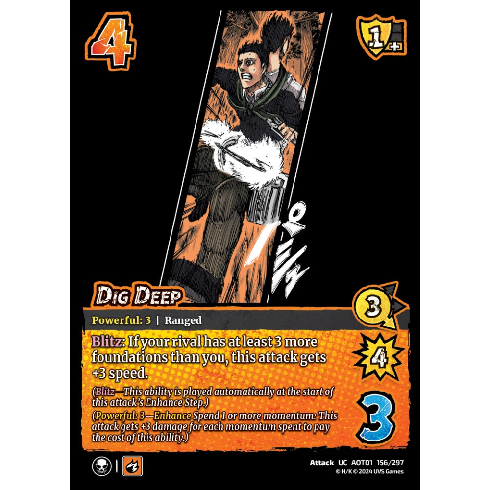 Dig Deep, 156/297, UC, UniVersus, Attack on Titan: Battle for Humanity