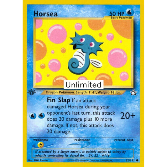 Horsea Common 62/111 Pokemon Card Game Neo Genesis
