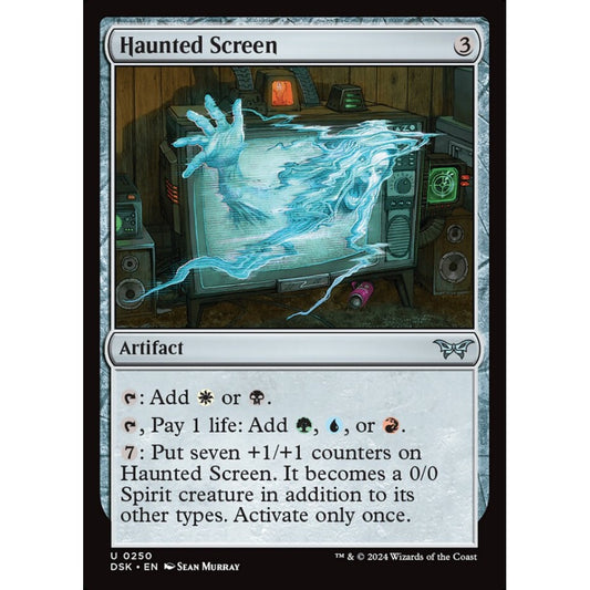 Haunted Screen, 250, uncommon, Magic: The Gathering, Duskmourn: House of Horror