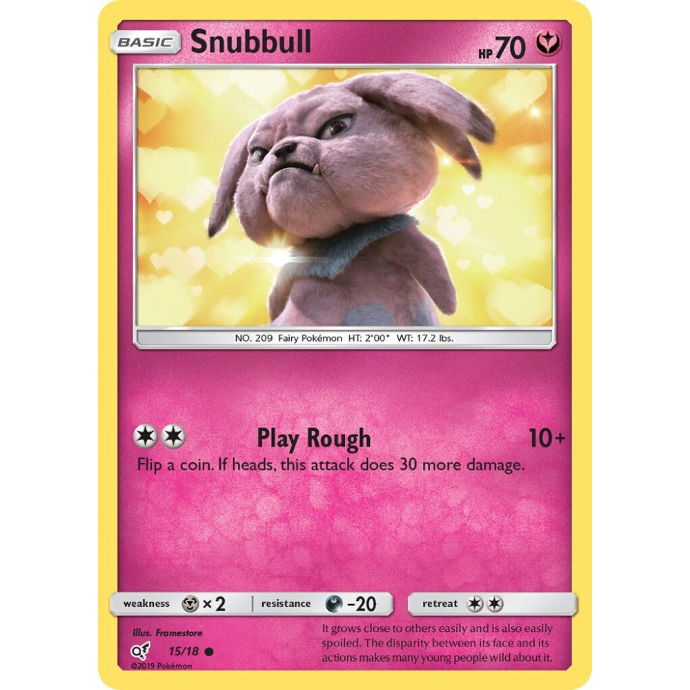 Snubbull Common 15/18 Pokemon Card Game Detective Pikachu