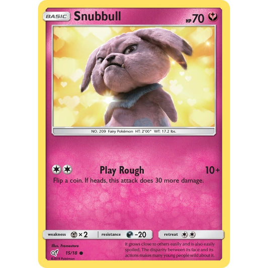 Snubbull Common 15/18 Pokemon Card Game Detective Pikachu