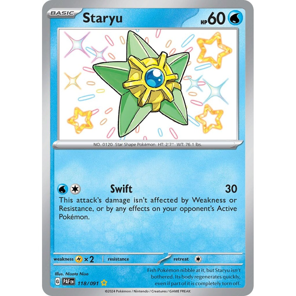 Staryu Shiny Rare 118/091 Pokemon Card Game Paldean Fates