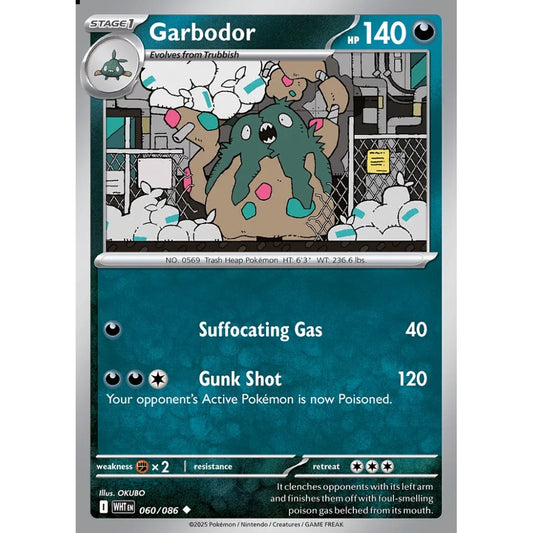Garbodor Uncommon 060/086 Pokemon Card Game White Flare