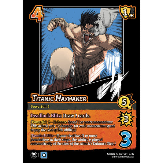Titanic Haymaker, 9/22, C, UniVersus, Attack on Titan: Battle for Humanity
