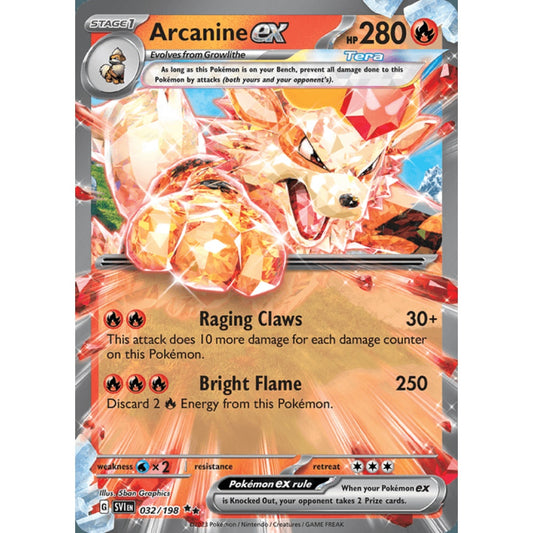 Arcanine ex Double Rare 032/198 Pokemon Card Game Scarlet & Violet