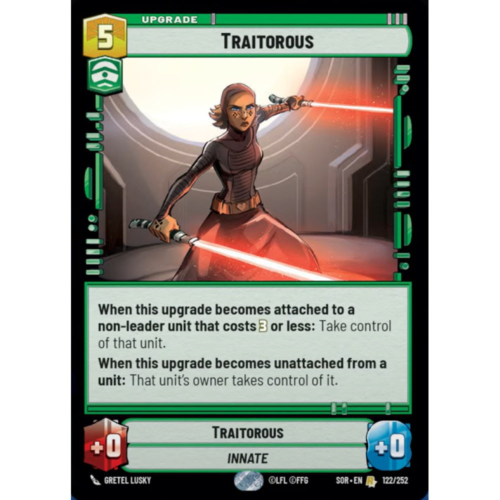 Traitorous, 122, R, Star Wars Unlimited, Sparks Of Rebellion