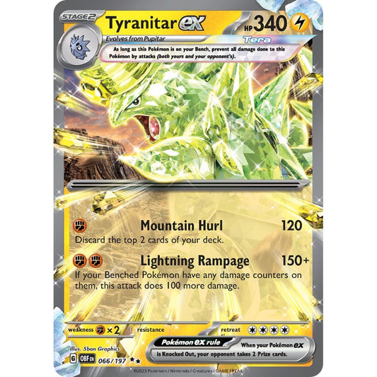 Tyranitar ex Double Rare 066/197 Pokemon Card Game Obsidian Flames