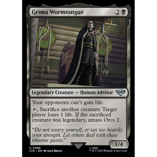 Gríma Wormtongue, uncommon, 88, Magic the Gathering, The Lord of the Rings: Tales of Middle-earth