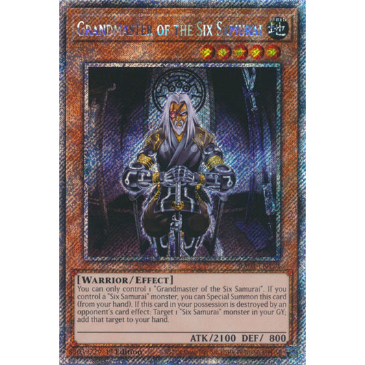 Grandmaster of the Six Samurai RA03-EN174 Platinum Platinum Secret Rare Yu-Gi-Oh Quarter Century Bonanza in Art