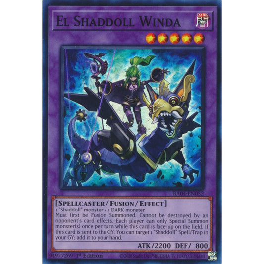 El Shaddoll Winda RA04-EN052 QCR Quarter Century Secret Rare Yu-Gi-Oh Quarter Century Stampede in Art