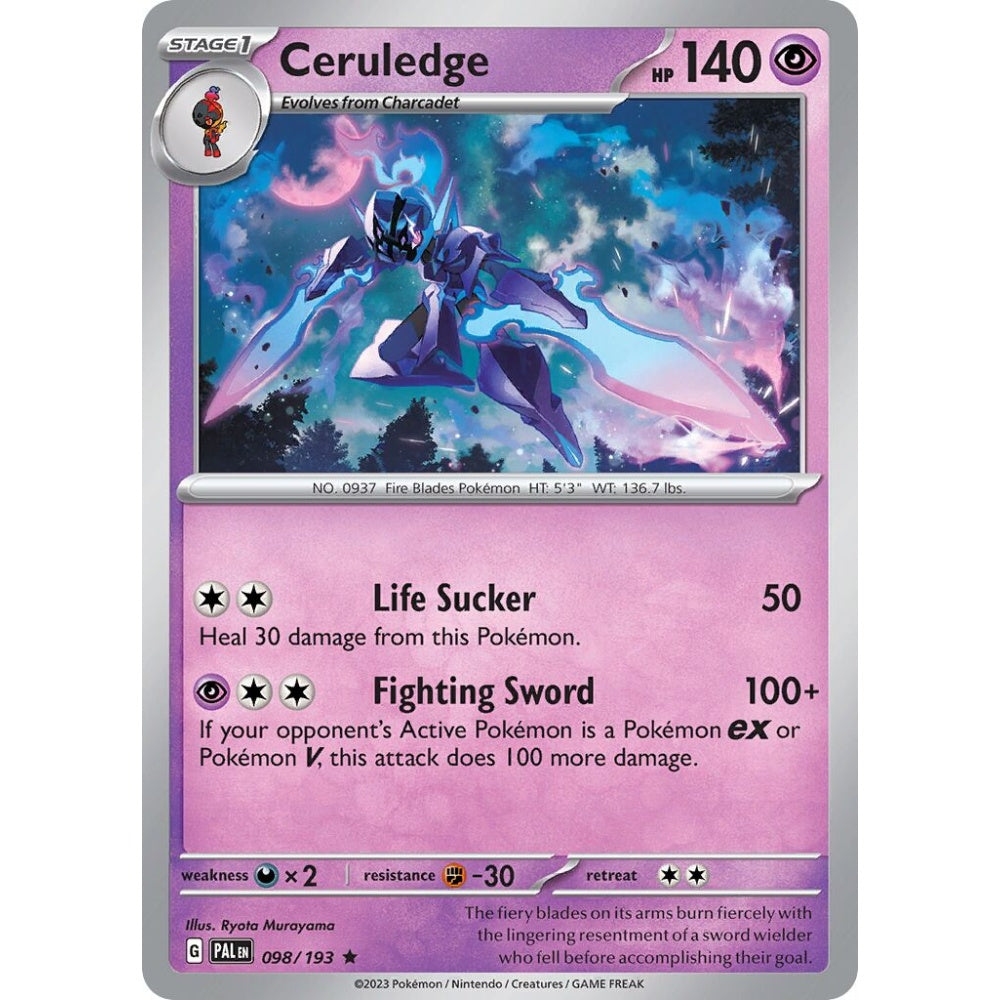 Ceruledge Rare 098/193 Pokemon Card Game Paldea Evolved