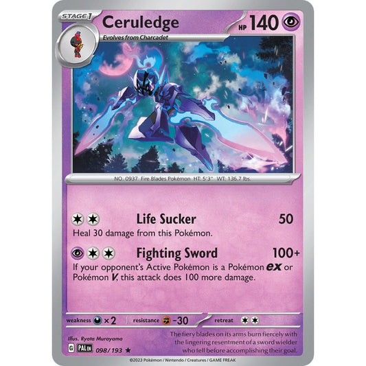 Ceruledge Rare 098/193 Pokemon Card Game Paldea Evolved