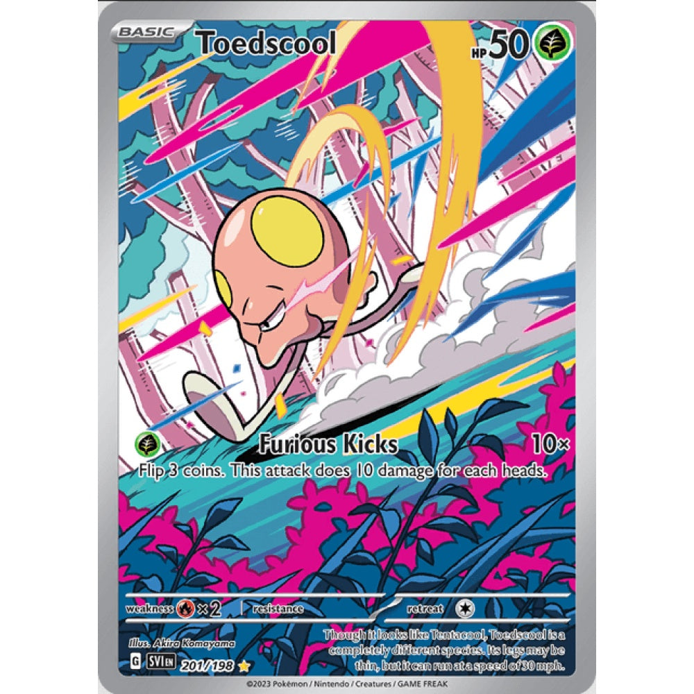 Toedscool, Art Rare, 201/198, Pokemon Card Game, Scarlet & Violet