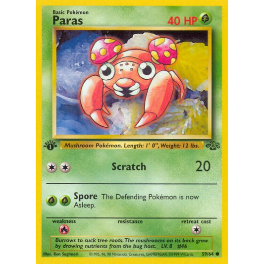 Paras Common 59/64 Pokemon Card Game Jungle