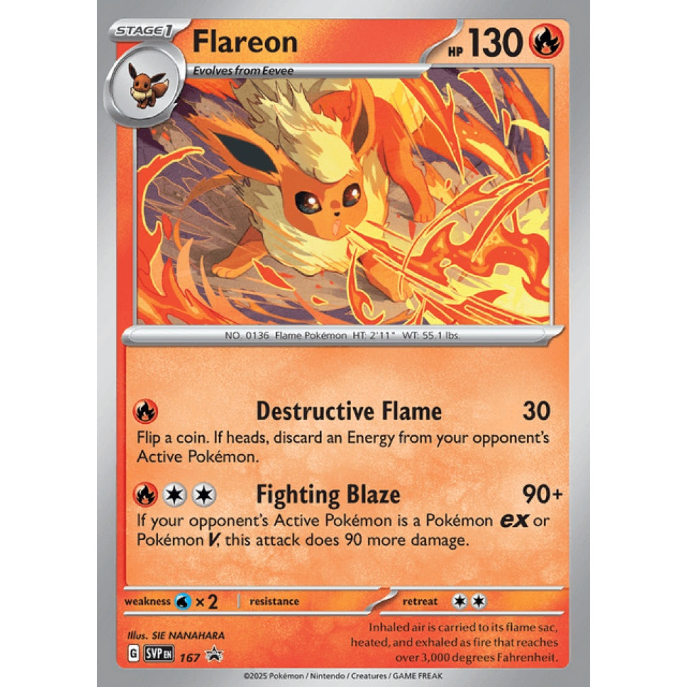 Flareon Black Star Promo 167 Pokemon Card Game Scarlet & Violet Promos