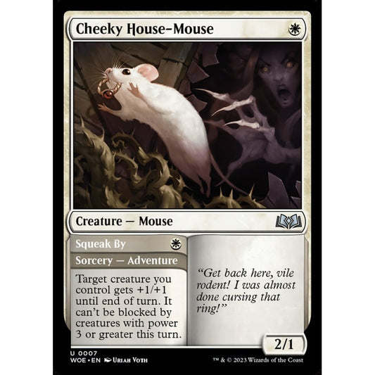 Cheeky House-Mouse // Squeak By, uncommon, 7, Magic the Gathering, Wilds of Eldraine