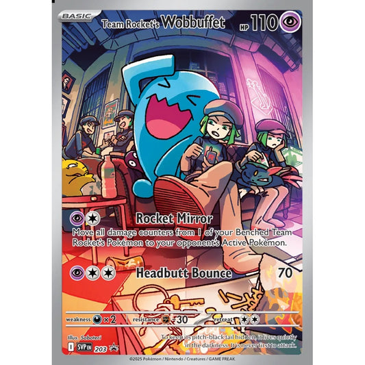 Team Rocket's Wobbuffet Promo 203 Pokemon Card Game Scarlet & Violet Promos
