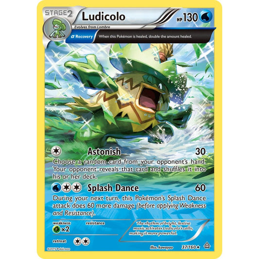 Ludicolo Rare 37/160 Pokemon Card Game Primal Clash