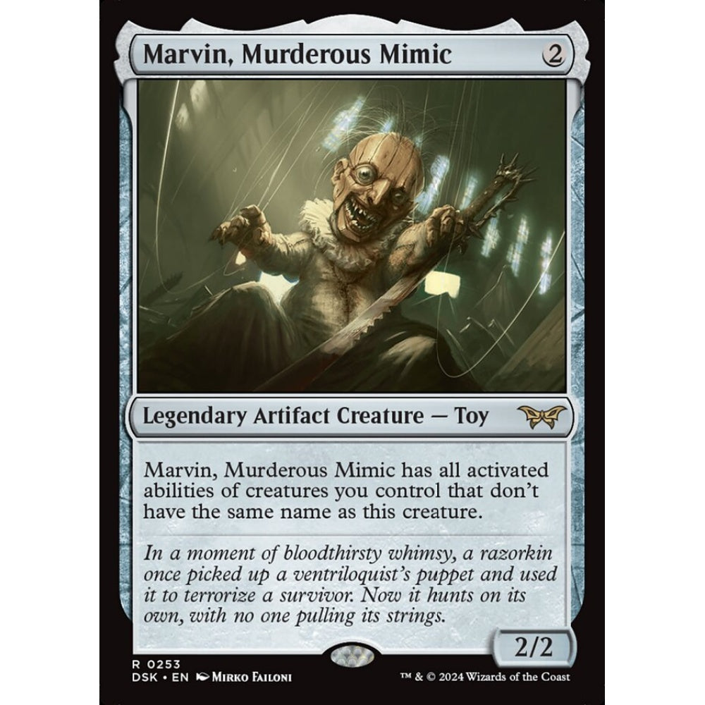 Marvin, Murderous Mimic, 253, rare, Magic: The Gathering, Duskmourn: House of Horror