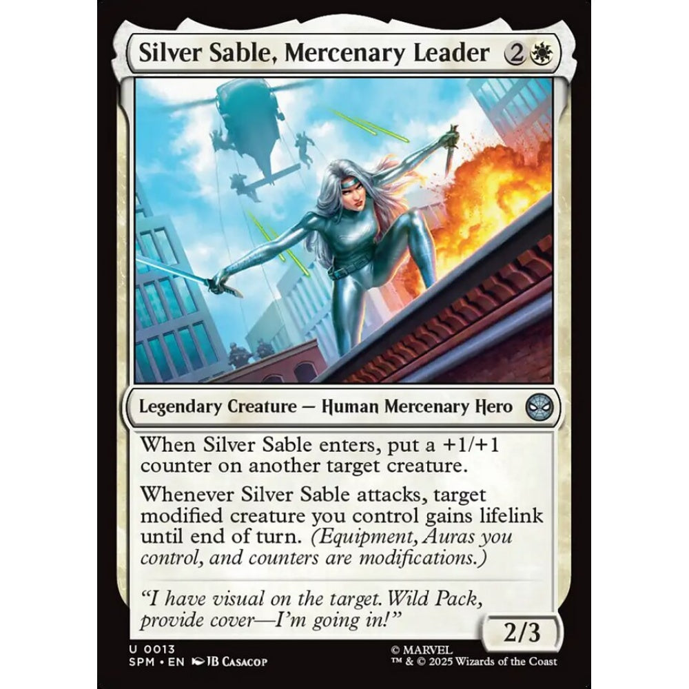 Silver Sable, Mercenary Leader uncommon 13 Magic the Gathering Marvel's Spider-Man