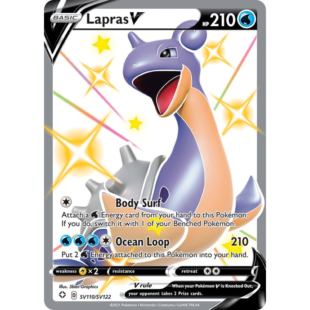 Lapras V Shiny Rare V SV110/SV122 Pokemon Card Game Shining Fates