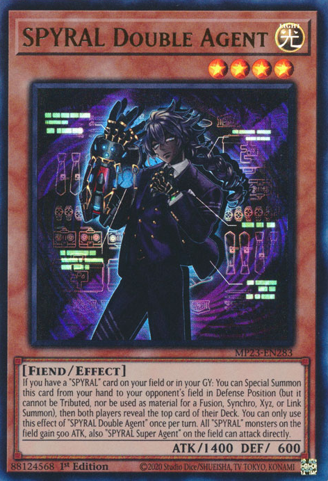 SPYRAL Double Agent MP23-EN283 Ultra Ultra Rare Yu-Gi-Oh 25th Anniversary Tin: Dueling Heroes Mega Pack in Art