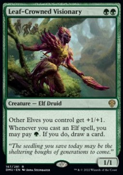 Leaf-Crowned Visionary - Dominaria United (Rare) [DMU-167]
