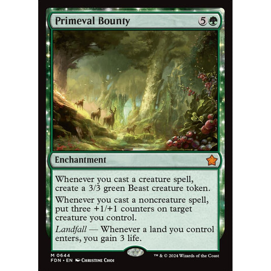Primeval Bounty, 644, mythic, Magic: The Gathering, Foundations