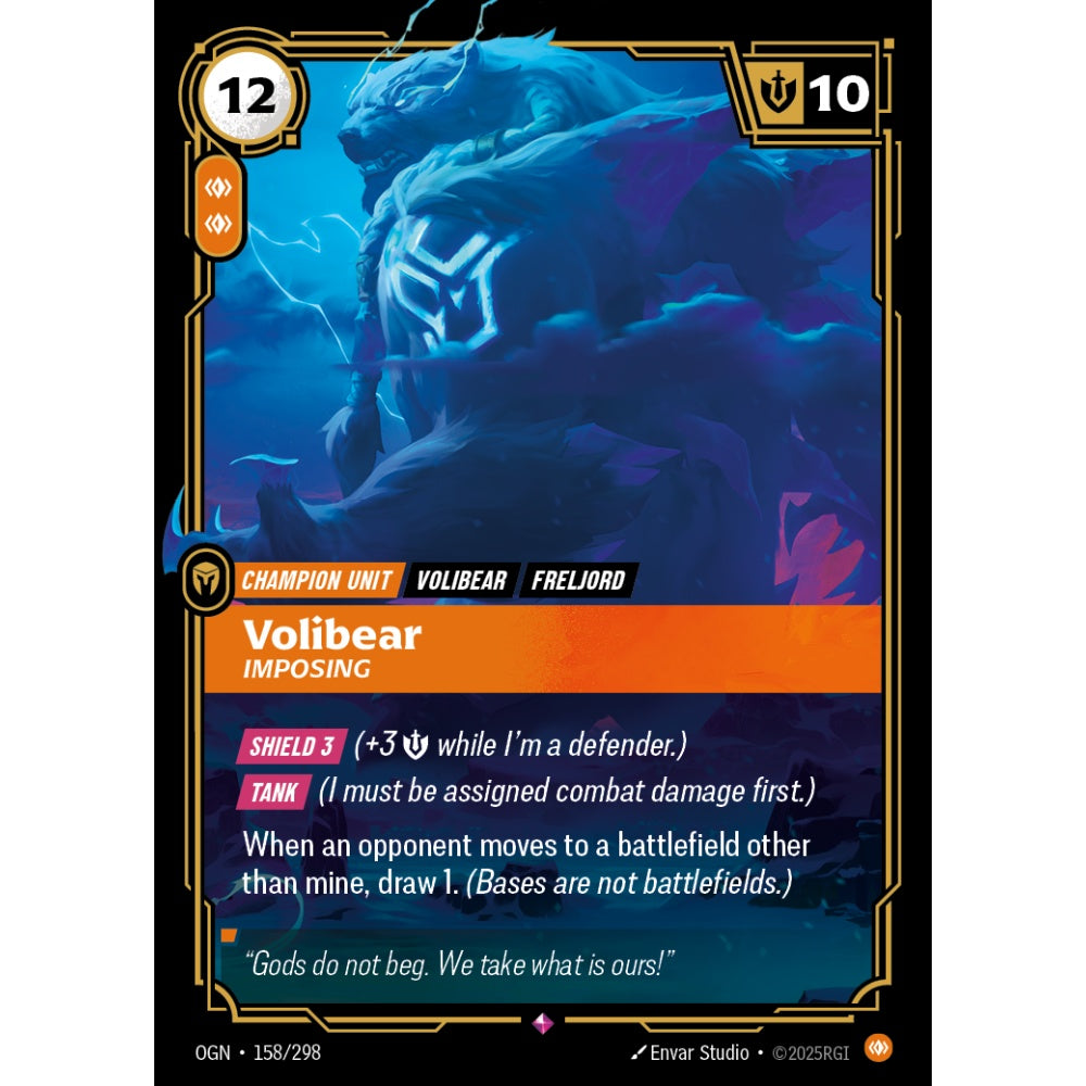 Volibear, Imposing OGN-158/298 Riftbound Card Game Origins Rare