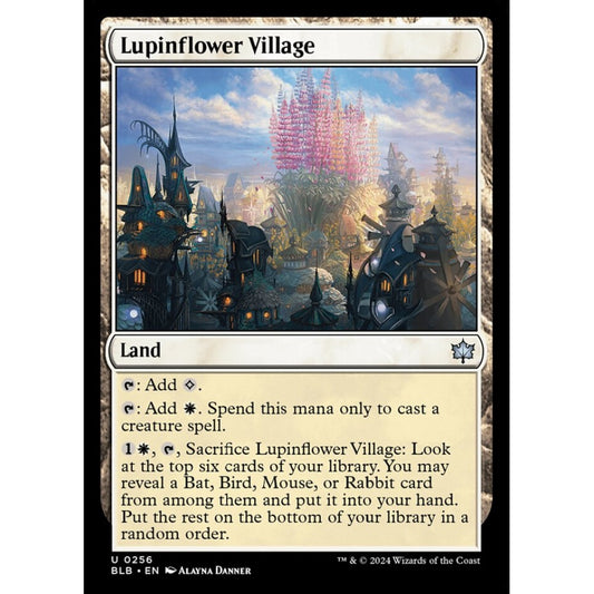 Lupinflower Village, 256, uncommon, Magic: The Gathering, Bloomburrow