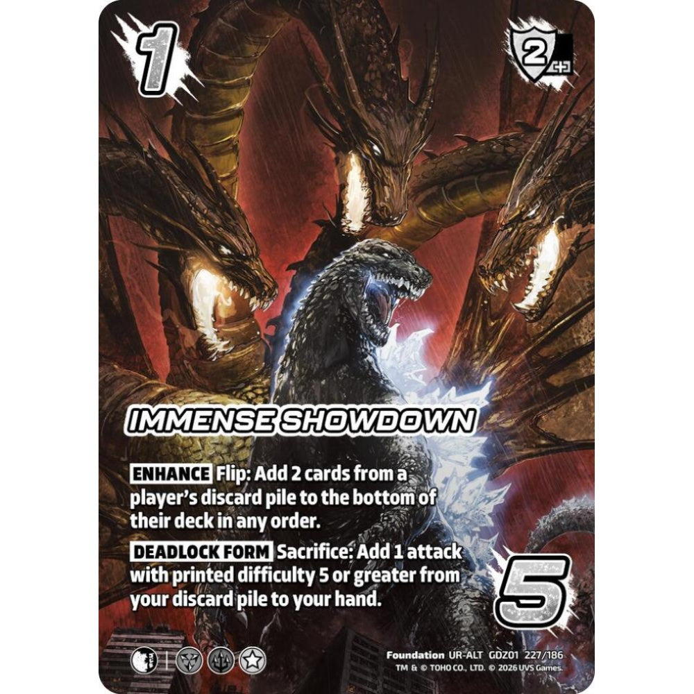 Immense Showdown  GDZ01 227/186 GDZ01 Universus Godzilla: Reign of Kaiju Foundation UR-ALT