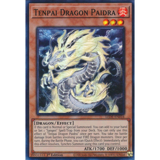Tenpai Dragon Paidra, LEDE-EN016, Super Rare, Yu-Gi-Oh!, Legacy of Destruction