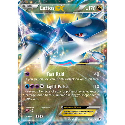 Latios-EX Rare Holo EX 58/108 Pokemon Card Game Roaring Skies