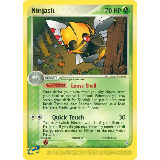 Ninjask Rare 18/97 Pokemon Card Game EX Dragon
