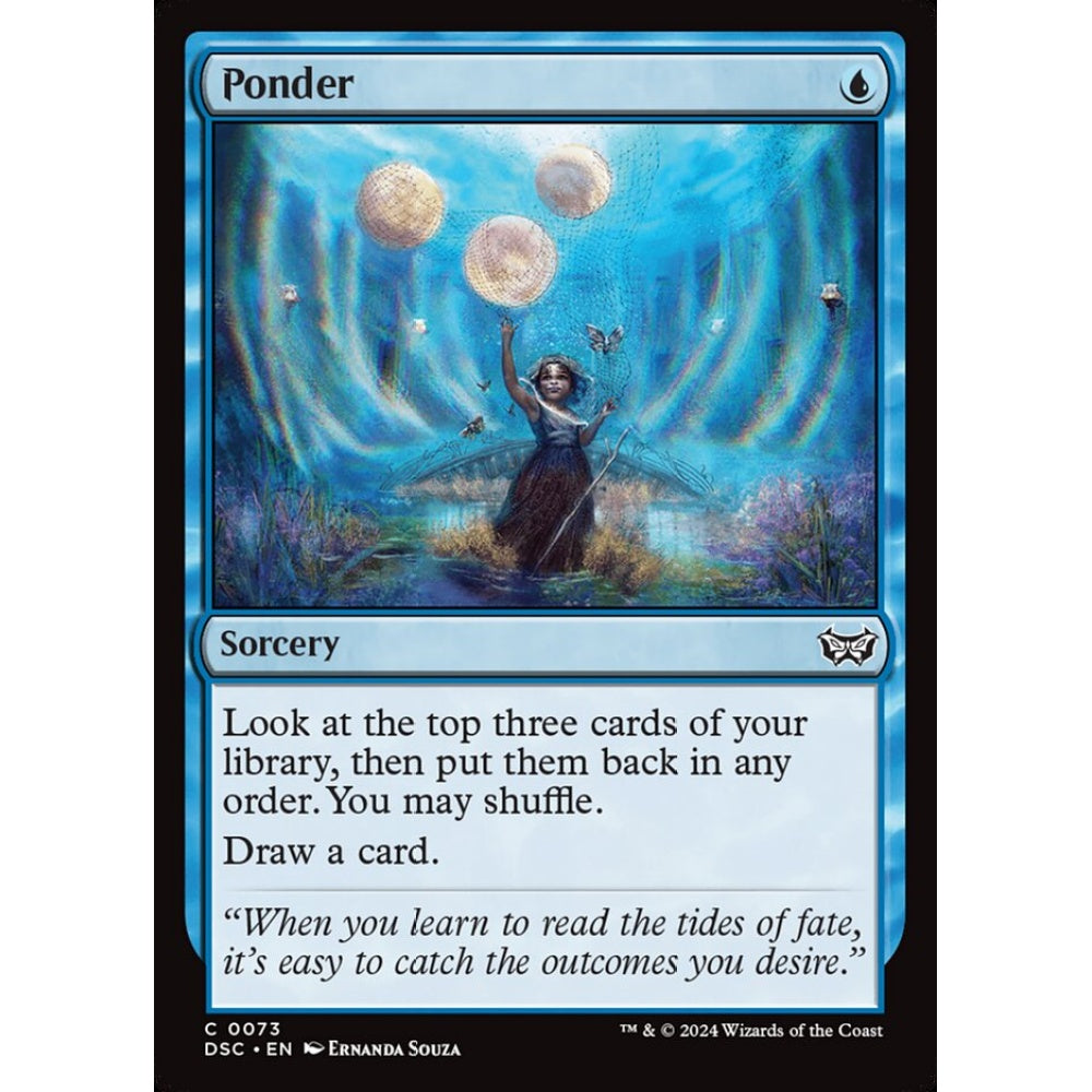Ponder, 73, common, Magic: The Gathering, Duskmourn: House of Horror