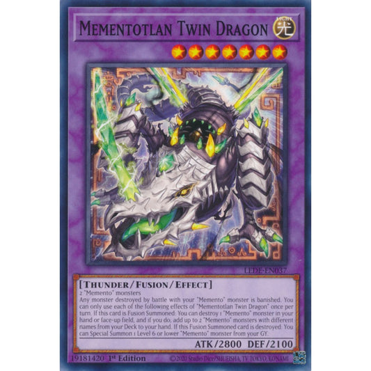 Mementotlan Twin Dragon MP25-EN067 Prismatic Prismatic Secret Rare Yu-Gi-Oh 2025 Mega-Pack Tin in Art
