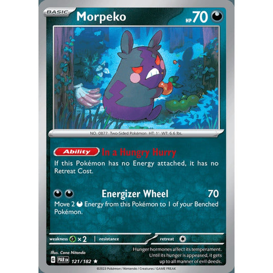 Morpeko Rare 121/182 Pokemon Card Game Paradox Rift