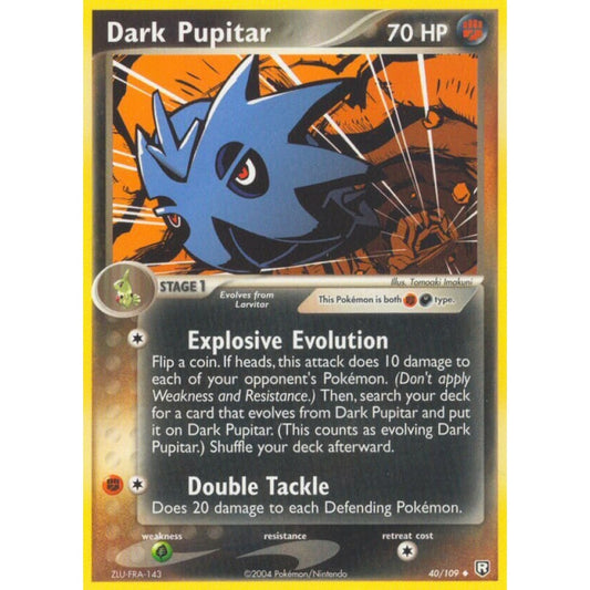 Dark Pupitar Uncommon 40/109 Pokemon Card Game EX Team Rocket Returns
